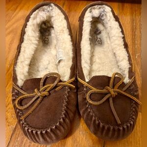 UGG Chocolate Suede Moccasin Slippers